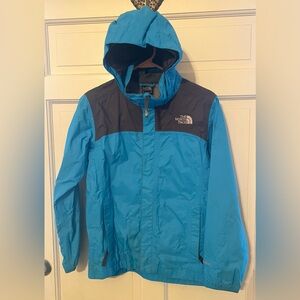 North Face Rain Coat Girl’s Large 14/16 Blue with gray trim
